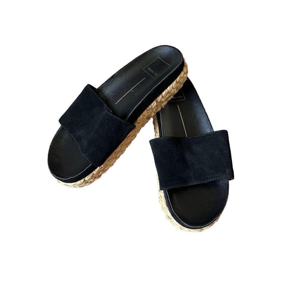 Dolce Vita‎ Quazi Espadrille Slide Sandal 8.5 Black